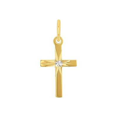 amor - Motivanhänger für Damen und Herren, Unisex, Gold 375 | Kreuz Charms & Kettenanhänger 1 ct