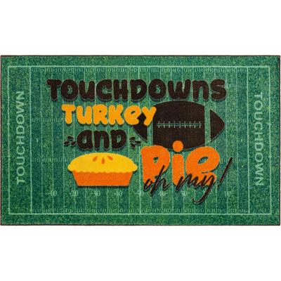Touchdown Turkey Pie Kitchen Rug by Mohawk Home in Green (Size 30 X 50)