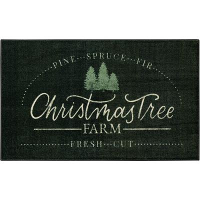 Christmas Tree Farm Kitchen Rug by Mohawk Home in Black (Size 24 X 40)