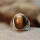 1940's Vintage Mans Tigers Eye Sold Gold 10K Ring 7.1 Grams Size 9 Solid Man Cats Rings