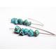 Turquoise Earrings - Sterling Silver Minimalist Marquise Howlite Chip Hammered