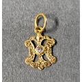Dainty 18K Gold Diamond Pendant, Handmade Findings, Necklace, Vintage Design, Jewelry Making