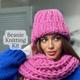 Beanie Hat Knitting Kit - Chunky Knit Beanie Winter Hats Women Do It Yourself Gifts