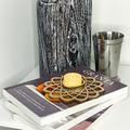 Gorgeous Handcrafted Solid Hardwood Atom Mandala Tealight Candle Holder