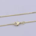 1Pc 17.7'' Ready To Wear Gold Square Box Chain Necklace, Layering Dainty For Jewelry Making With Pendant Charm, Wa-415