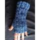 Handmade Blue Ombre Knit Fingerless Texting Gloves Mittens Arm Warmers Glovelets