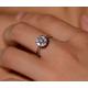 Flower Diamond Engagement Ring, Cluster Ring, 0.57Ct Natural Diamonds, 14K White Gold Estate Vintage Floral Ring