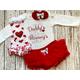 Baby Girl Clothes Valentine's Outfit First I'm My Daddy's Girl in Mommy's World Bodysuit New Dad Shower Gift Set Red Silver