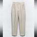 Zara Pants & Jumpsuits | High Waisted Zara Pants | Color: Cream | Size: L