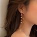 Anthropologie Jewelry | Gold And Pearl Drop Earrings (Front And Back) | Color: Gold | Size: Os