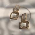 Anthropologie Jewelry | Clear Gemstone Dangle Earrings | Color: Gold | Size: Os