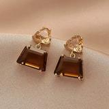 Anthropologie Jewelry | Gold Gem Stone Dangle Earrings | Color: Gold | Size: Os