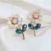 Anthropologie Jewelry | Anthropologie Floral Stud Earrings | Color: Blue/White | Size: Os
