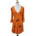 Free People Dresses | Free People Dress Womens S Small Orange Time On My Side Floral Wrap Bell Sleeve | Color: Orange | Size: S