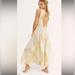 Free People Dresses | Free People All Tied Up Midi Dress Yellow Plaid Size 8 | Color: Silver/Yellow | Size: 8