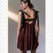 Urban Outfitters Dresses | Brown Textured "Stella" Lace Babydoll Mini Dress | Color: Black/Brown | Size: M