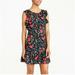 J. Crew Dresses | J. Crew Dress Floral Flutter Shift Keyhole Neckline | Color: Black/Blue/Green/Red/Yellow | Size: Xs