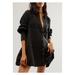 Free People Dresses | Free People Denim Find Me Now Dress | Color: Black/Gray | Size: Xl