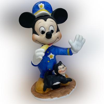 Disney Accents | Disney Police Mickey Mouse Porcelain Bisque Figurine Vintage Officer Cop | Color: Black/Blue | Size: Os