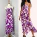 Free People Dresses | Intimately Free People Heat Wave Floral Print High/Low Maxi Slip Dress | Color: Purple/White | Size: M