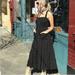 Free People Dresses | Free People Catch The Breeze Button Front Tiered Midi Dress In Black Size Xl | Color: Black | Size: Xl