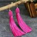 Anthropologie Jewelry | J.Crew Hot Pink Tassel Earrings | Color: Gold/Pink | Size: Os