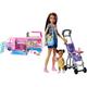 Barbie Mattel FBR34 - Super Abenteuer-Camper + Skipper Babysitters Inc. Puppen und Kinderwagen Spielset