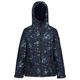 Regatta Kinder Brina Waterproof Taped Semas Insulated Lined Hooded Jacket with Reflective Trim Jacke, Marineblau mit Blumenmuster, 7-8