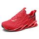 WaveStride Running Shoes Men's Trainers Women's Sports Shoes Lightweight Breathable Gym Fitness Outdoor Gym Shoes 38-46EU, red, 9 UK