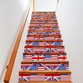 The USA And United Kingdom Flag Stairs Stickers Self Adhesive Stair Riser Decals Staircase Murals Wall Stickers Decor 2 Set