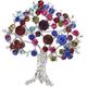 Multicolor Rhinestone Tree Brooches Women Men Christmas Tree Party Office Casual Brooch Pins Gifts (Metal Color : Gold) (A Silver)