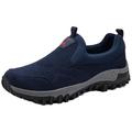 AEHO Wide Fit Trainers Men Mens Trainers Slip On Casual Suede Upper Walking Gym Sports Sneakers Running Shoes Outdoor Trainers Men Comfortable Loafers,Blue,42/260mm