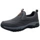 AEHO Wide Fit Trainers Men Mens Trainers Slip On Casual Suede Upper Walking Gym Sports Sneakers Running Shoes Outdoor Trainers Men Comfortable Loafers,Grey,40/250mm