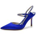 KJCQGQTZ Women's High Heeled Pumps Pointed Toe Rhinestone Ankle Strap Slingback Wedding Shoes Side Cut Out Buckle Cross Strap Stiletto Ladies Evening Party Dress Sandals,Blue,3.5 UK