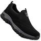 AZMAHT Wide Fit Trainers Men Mens Trainers Slip On Casual Suede Upper Walking Gym Sports Sneakers Running Shoes Outdoor Trainers Men Comfortable Loafers,Black,46/280mm
