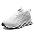 WaveStride Running Shoes Men's Trainers Women's Sports Shoes Lightweight Breathable Gym Fitness Outdoor Gym Shoes 38-46EU, White, 6 UK