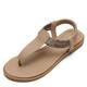 Summer Women's Thong Sandals Women's Wide Sandals Women's Sandals Women's Flat Sandals Retro Flat Women's Sandals Solid Color Sandals Women's Casual Sandals Open Toe Sandals Natural