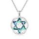 TANGPOET Star of David Necklace for Women Girls 925 Sterling Silver Jewish Star With Cross Pendant Magen David Israel Jewellery Gifts with 18"+2" Chain