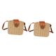 BESTYASH 2pcs Crossbody Straw Bag Small Square Box Fashion Woven Bag Simple Beach Bag Women's Bag (camel) Cross Body Bag for Woman Beach Bags Crossbody Bag Wallet Pu Leather Miss To Weave