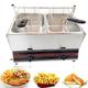 Gas Deep Fryer Commercial Countertop Gas Fryers Stainless Steel Deep Fryer With Baskets and Temperature Control Fast heating (B)