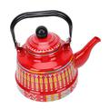 1pc Kettle Coffee Percolator Electric Water Heater Kettle Camping Tea Kettle Enamel Kettle Hot Water Pot Stainless Steel Tea Kettle Household Teapot Water Tea Pot Kitchen Kettle (Color : Red, Size :