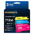 Woungzha Compatbile Cartouch Ink for 712XL 712 for HP DesignJet T210 HP DesignJet T230 HP DesignJet T250 HP DesignJet T630 HP DesignJet T650 (3-Pack)