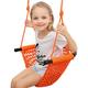 SFITVE Kids Swing Seat With Adjustable Ropes, Hand-Knitting Child Swing Seat Great For Tree, Outdoor Indoor, Playground, Backyard(Color:orange)