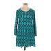 R&B Collection Casual Dress - A-Line Scoop Neck 3/4 sleeves: Teal Dresses - New - Women's Size X-Large