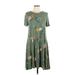 Old Navy Casual Dress - DropWaist: Green Floral Dresses - Women's Size Large