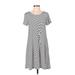 Old Navy Casual Dress - Shift: Gray Stripes Dresses - Women's Size Small