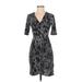 Apt. 9 Casual Dress - Wrap: Black Print Dresses - Women's Size X-Small