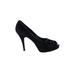 Louis Vuitton Heels: Slip-on Stiletto Cocktail Party Black Print Shoes - Women's Size 37 - Peep Toe