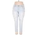 Wit & Wisdom Jeggings - High Rise Skinny Leg Boyfriend: Blue Bottoms - Women's Size 18 - Light Wash