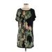 Dana Buchman Casual Dress - Shift: Black Print Dresses - Women's Size Medium